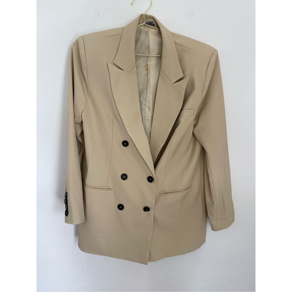 NASTY GAL Double Breasted Oversized Blazer Size 6 - Picture 1 of 6